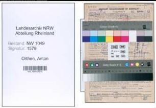 Entnazifizierung Anton Orthen , geb. 02.10.1902 (Buchdrucker)