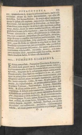 CXXI. Pompeius Giardinus.