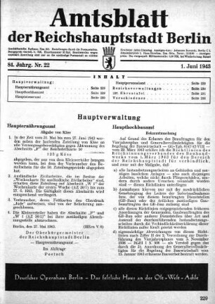 1943,22: Nr. 22, 1. Juni 1943