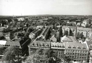 Dresden. Blick vom Turm der Dreikönigskirche über Nieritzschgasse und Königstraße nach Nordwesten