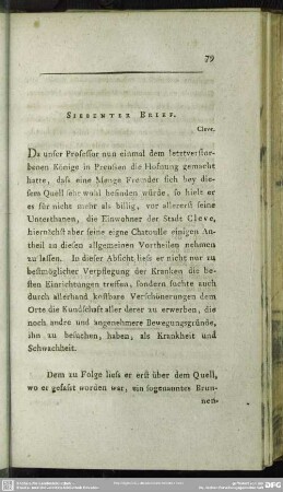 Siebenter Brief. Cleve