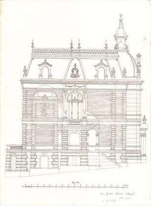 Metzendorf, Heinrich; Eberfeld; Villa Hueck - Aufriss