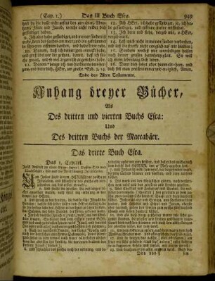 Anhang dreyer Bücher, Als Des dritten und vierten Buchs Esra: Und Des dritten Buchs der Maccabäer.