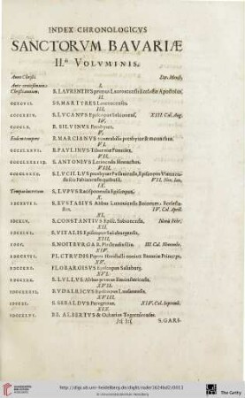 Index chronologicus sanctorum Bavariae