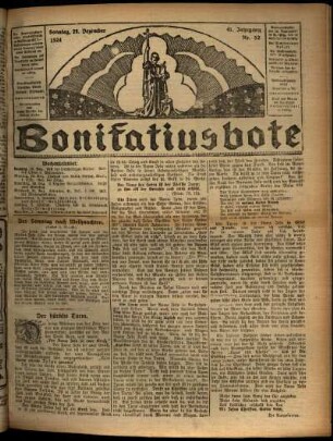 Erste Ausgabe vom Sonntag, den 28. Dezember 1924.