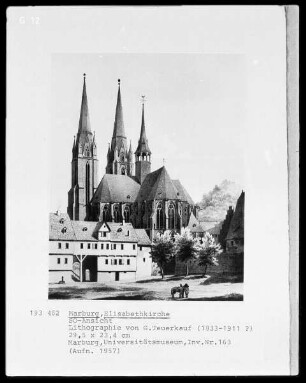 Südostansicht der Elisabethkirche in Marburg