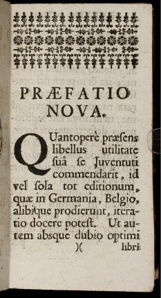 Præfatio Nova.