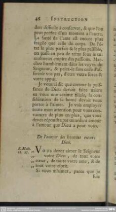 De l´amour des hommes envers Dieu