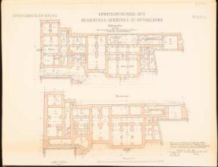 Regierungsgebäude, Düsseldorf Erweiterungsbau: Grundrisse KG, Fundamente 1:100