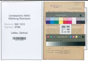 Entnazifizierung Gertrud Lettau , geb. 14.08.1905 (Kaufmaennische Angestellte)