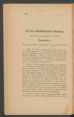 Ley de administración financial de 21 de noviembre de 1872