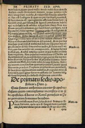 De primatu sedis apostolicae 2. Petri. 3.