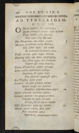 192-201, Ad Tyndaridem. Ode XVI.; Remarques Sur L'Ode XVI.; Notes Sur L'Ode XVI.