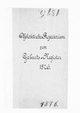 Alphabetisches Namenverzeichnis zum Geburtsregister Bautzen