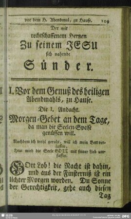 [II. Andachten vor dem heiligen Abendmahl]