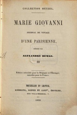 Marie Giovanni : Journal de voyage d'une Parisienne. 3
