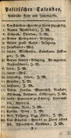 Helvetischer Calender. 1784, 1784