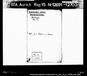 Unterbringung des geisteskranken Jacob Drescher aus Elberfeld in der Privatpflegeanstalt in Neu-Sandhorst