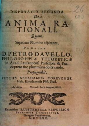 Disp. de anima rationali, 2