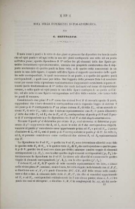 Nota sulla dipendenza duplo-anarmonica.