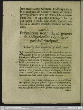 Caput I. Praemittens nonnulla in genere de obligationibus & praerogativis Principum