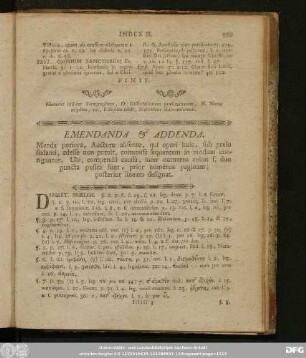 Emendanda & Addenda.
