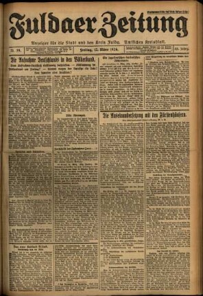 Ausgabe vom Freitag, den 12. März 1926.