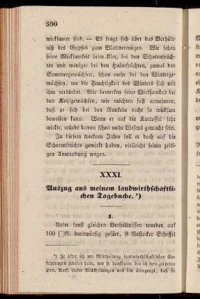 XXXI. Auszug aus meinem landwirthschaftlichen Tagebuche