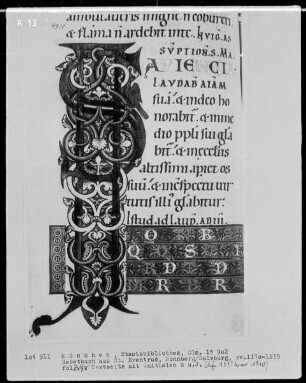 Gebetbuch aus dem Benediktinerinnenkloster Sankt Erentrud auf dem Nonnberg — Initialseite mit Initialligatur S und J, Folio 39verso