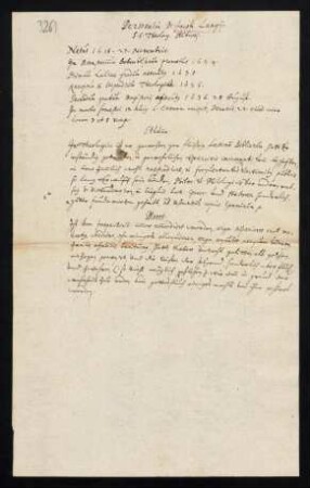 Todesanzeige des stud. theol. Jacob Lang(ius) aus Tübingen, 1638.