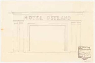 Park Hotel, Posen: Aufschrift am Vorbau 1:20