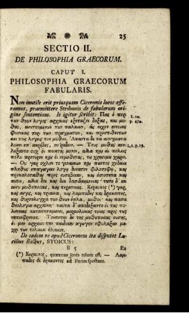 Sectio II. De Philosophia Graecorum.