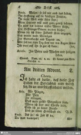 Am dritten Advent. T.