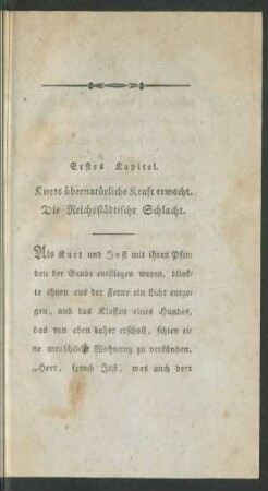 Erstes Kapitel. Kurts übernatürliche Kraft erwacht. Die Reichsstädtische Schlacht