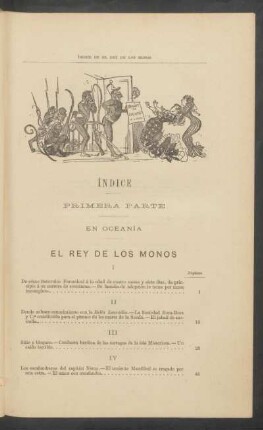 Índice - Primera parte - En Oceanía - El rey de los monos