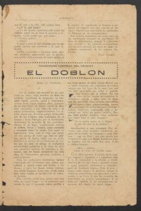 El doblón : Tradiciones camperas del Uruguay