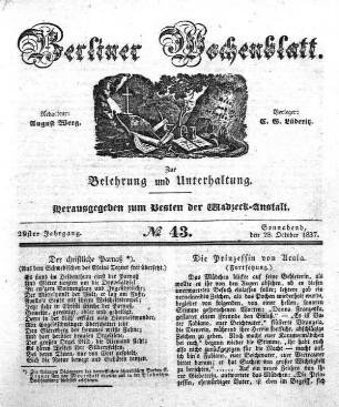 No. 43, Sonnabend, den 28. October 1837.