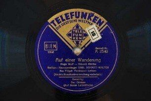 Auf einer Wanderung / Hugo Wolf - Eduard Mörike