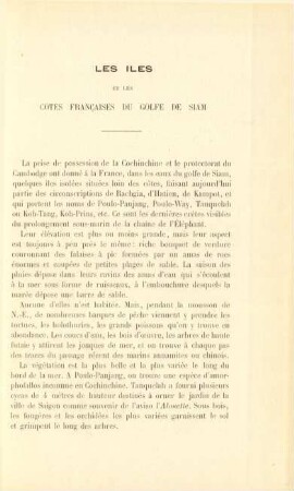 Les îles et les côtes francaises du golfe de Siam