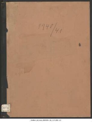 Rechnungsbuch 1940/41