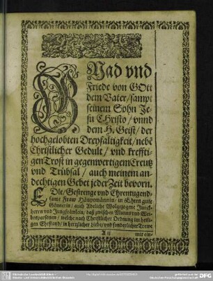 Leichenpredigt : Schöne Trostschrift an betrübte Adeliche Personen