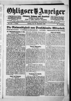 Ohligser Anzeiger : Ohligser Zeitung und Tageblatt ; einzige in Ohligs erscheinende Tageszeitung