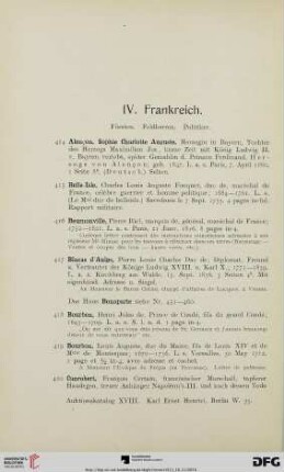 IV. Frankreich (Nr. 414-481)