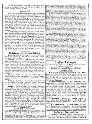 Mittheilungen aus einzelnen Kollegien