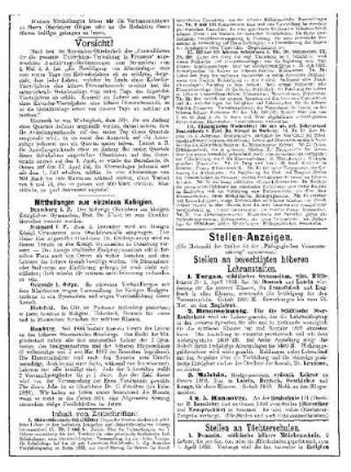 Mittheilungen aus einzelnen Kollegien