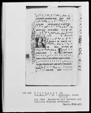 Graduale (Benediktinerhandschrift) — Initiale R(equiem aeternam), Folio 196verso
