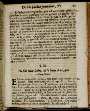§. III. De fide inter hostes, & in specie de ea, qua bellum finitur.