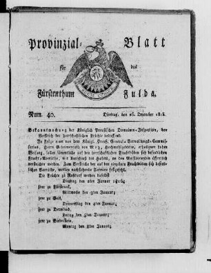 Num. 40., Ausgabe vom 26. Dezember 1815
