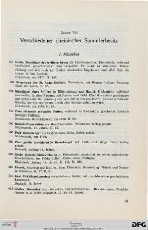 1. Plastiken (Nr. 501-511)
