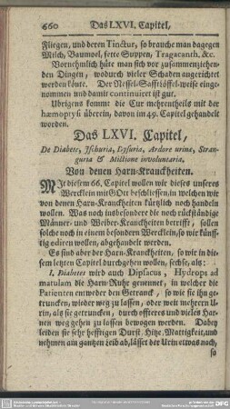 Das LXVI. Capitel, Von denen Harn-Kranckheiten